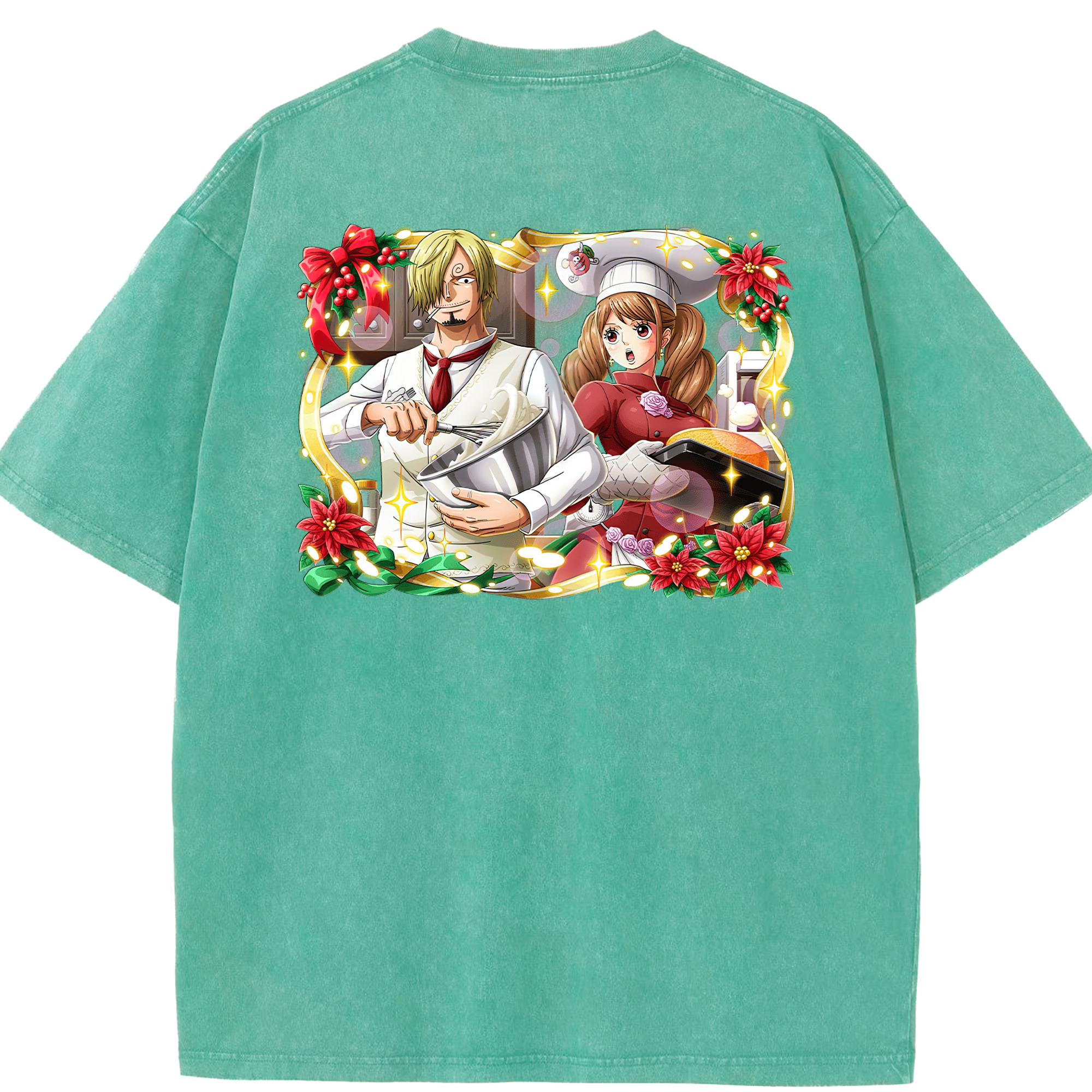 ワンピース サンジ ONE PIECE Sanji 綿100% ヴィンテージ風 半袖Tシャツ（背面プリント）